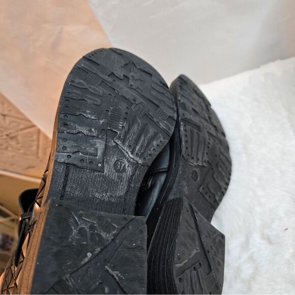 MTNG Tatum Boots Leather Textured Brand Logo Zip Closure Buckle Belt Size 37 - Picture 13 of 16